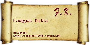 Fadgyas Kitti névjegykártya